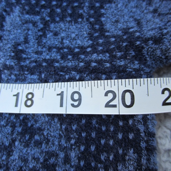 J Jill Pure Jill Cardigan Women's S  Long Blue Knit Patchwork Snap Front Pockets - Picture 14 of 16